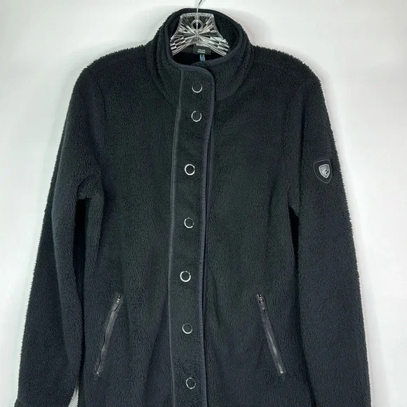 Kuhl Klifton Black Fleece Snap Button Jacket Size Small - Picture 2 of 9